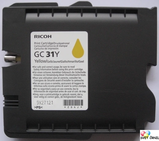 Gel kartuša za Gelsprinter tiskalnike GC-31 Yellow , gc31,gc-31,gc 31,gel