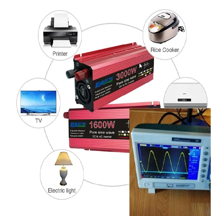 Inverter za sončne panele EASUN SineWave 220V 1600W, inverter za sončne panele, EASUN SineWave 1600W, solarni inverter 12V 220V, ceneje, ugodno, prihranek, lokalno, Ljubljana, POWLAND, čisti sinusni val, sončna energija, solarni sistem, EU skladišče, avtodom