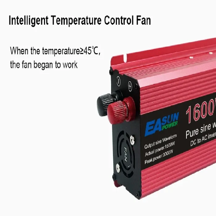 Inverter za sončne panele EASUN SineWave 220V 1600W, inverter za sončne panele, EASUN SineWave 1600W, solarni inverter 12V 220V, ceneje, ugodno, prihranek, lokalno, Ljubljana, POWLAND, čisti sinusni val, sončna energija, solarni sistem, EU skladišče, avtodom