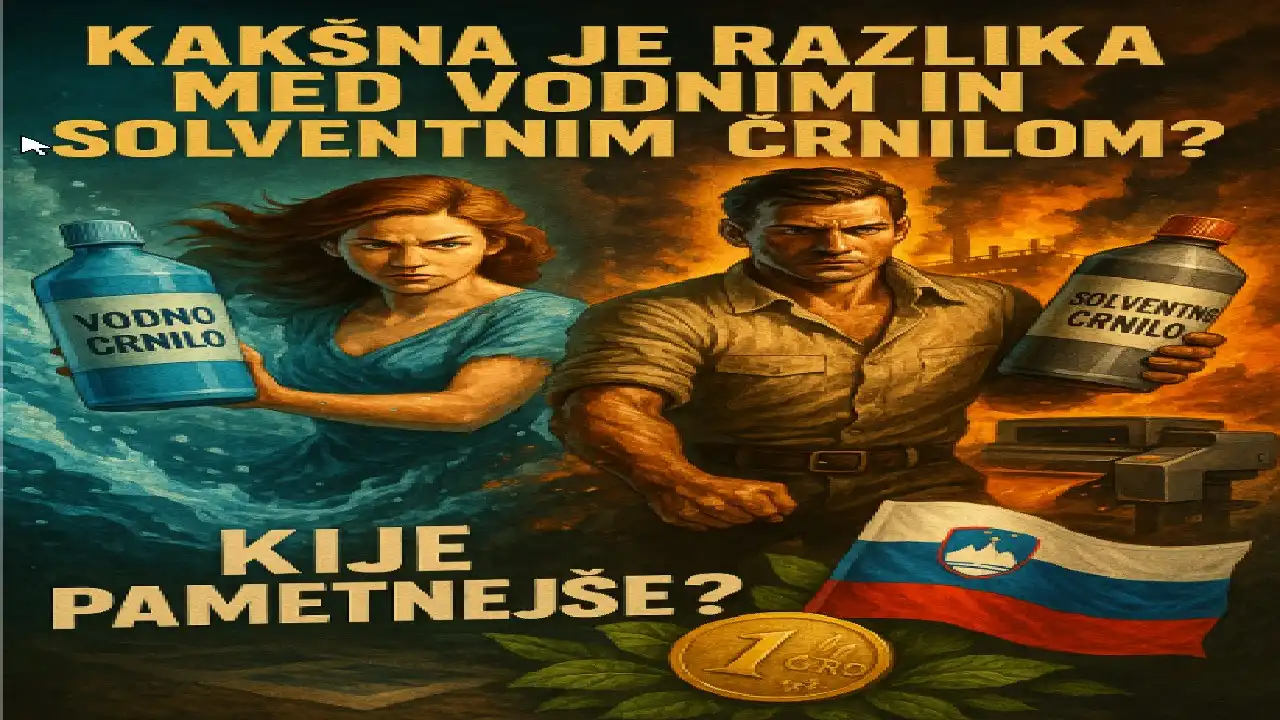 Kakšna je razlika med vodnim in solventnimi črnilom ?, razlika med vodnim in solventnim črnilom,vodna črnila,solventna črnila,industrijski tisk,tisk na plastiko,tisk na steklo,tisk na kovino,okolju prijazna črnila,VOC,hitro sušeča črnila,obstojna črnila,tisk na neporozne materiale,tisk na porozne 