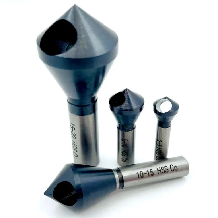 Komplet povrtal M35 Cobalt 4 kosi 2mm-20mm, Countersink Drill Bit, HSSCO M35, Cobalt, Deburring, 90 Degree Chamfer, TiALN Coating, High-Speed Steel, Industrial Grade, CNC Grinding, Chip Removal, Precision Drilling, Dry Cutting, Metalworking Tools
