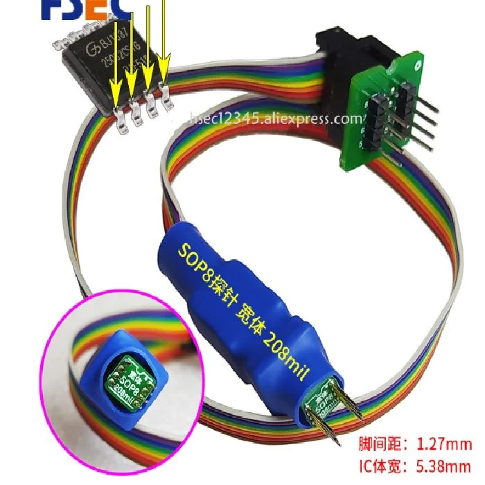 Konektor za programiranje on-board brez odspajkanja debug, sop8 chip, Integrated Circuits, Active Components, Electronic Components and Supplies