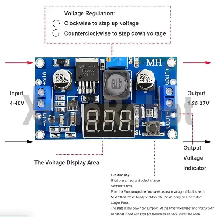 LM2596 step down regulator napetosti z LED voltmetrom 4-40V, LM2596 regulator, step down regulator, regulator napetosti z LED voltmetrom, DC-DC pretvornik, buck adapter, 4-40V, 1,3-37V, ugodno, ceneje, prihranek, lokalno, Ljubljana