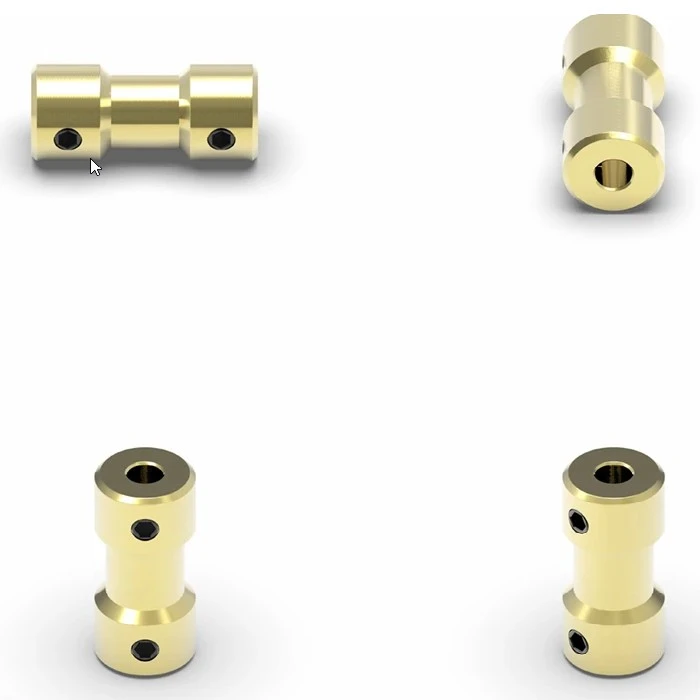 Medeninasta sklopka 3mm na 5mm nefleksibilna D9L20, D9L20 Brass Coupling, Flexible Motor Shaft, Transmission Connector, Inner Diameter, Brass Coupler, Motor Coupling, Industrial Automation, Robotization, Custom Machine Building, Inkjet Printer, Industrial Components