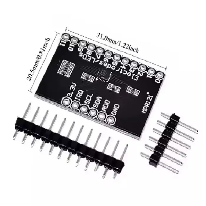 Modul za zaznavo dotika MPR121 I2C za arduino esp32 ipd, MPR121, modul za zaznavo dotika, kapacitivni senzor, Arduino, ESP32, I2C, touch senzor, DIY elektronika, avtomatizacija, senzor dotika žice, Ljubljana, ugodno, ceneje, prihranek, lokalno