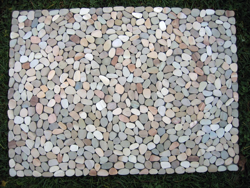 Naravni kamen RF golden flat mosaic doormat 50cmx70cm, rf white mosaic tile flat