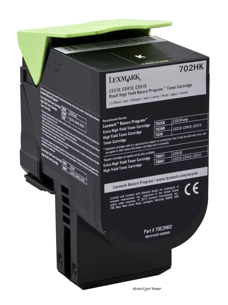 Obnovljen toner za Lexmark CS310/S410/S510 black (70C2HK0) za 4000 strani, 70C2HK0,70C20K0
