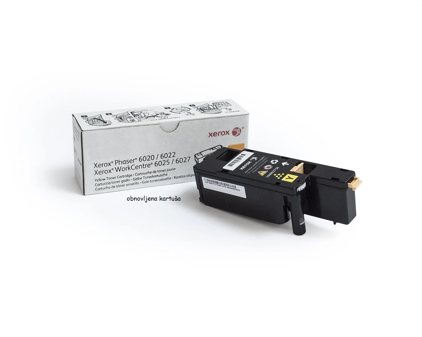 Toner rénové pour Xerox Phaser 6020/6022 et WorkCentre 6025/6027 pour 1000 pages jaune (106R02762), 106R02762,xerox 6025,xerox 6022,xerox 6025