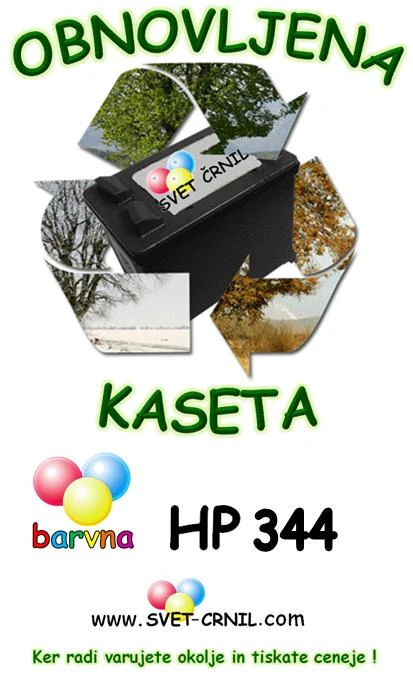 Obnovljena barvna kaseta HP 344 21mL črnila, C9363E hp 343 C8766E,HP DeskJet 9800,hp 9800,hp 344