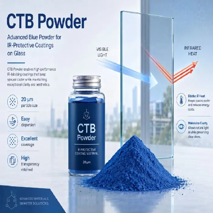 Pigment CTB v prahu 20g IR blokator sončnih žarkov, pigment CTB, CTB prah 20g, IR blokirni pigment, IR premaz za steklo, nano pigment, zaščita pred soncem, manj segrevanja, prihranek klima, toplotna zaščita stekel, CTB Ljubljana
