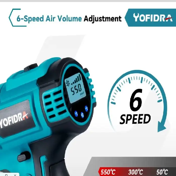 Pištola na vroč zrak akumulatorska kompatibilna z Makita, pištola na vroč zrak, akumulatorska pištola, makita kompatibilna, brezžično orodje, ceneje, ugodno, prihranek, lokalno, ljubljana, yofidra, 18v heat gun, cordless hot air gun