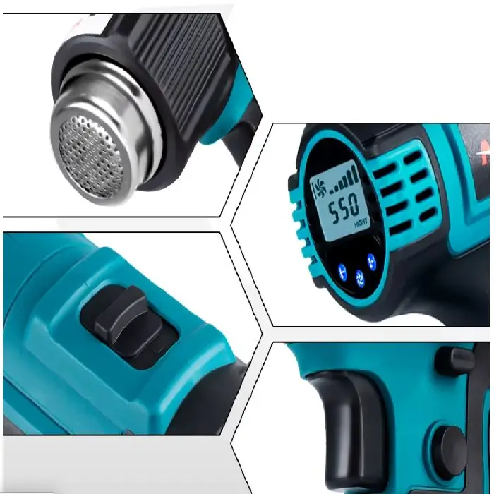 Pištola na vroč zrak akumulatorska kompatibilna z Makita, pištola na vroč zrak, akumulatorska pištola, makita kompatibilna, brezžično orodje, ceneje, ugodno, prihranek, lokalno, ljubljana, yofidra, 18v heat gun, cordless hot air gun