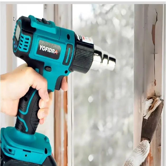 Pištola na vroč zrak akumulatorska kompatibilna z Makita, pištola na vroč zrak, akumulatorska pištola, makita kompatibilna, brezžično orodje, ceneje, ugodno, prihranek, lokalno, ljubljana, yofidra, 18v heat gun, cordless hot air gun