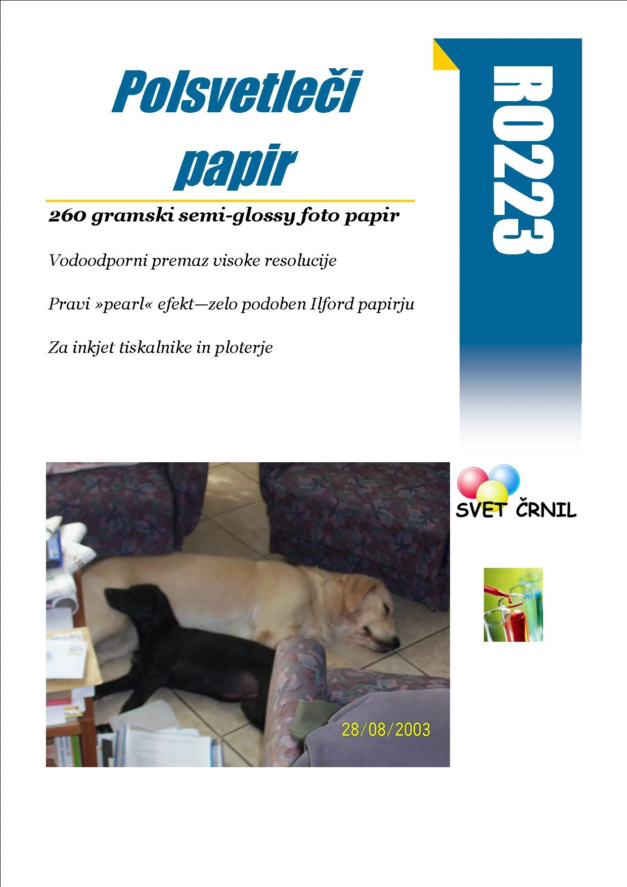 R0223 Semi-Glossy White inkjet 210x297mm papir 1 pola, r0223 a4,photo papir