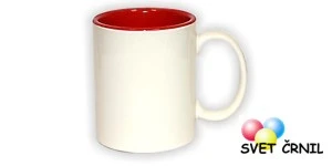 Skodelica za sublimacijo - znotraj obarvana RDEČE, color inside mug, barvne skodelice za sublimacijo,sublimacijska skodelica,sublimacija