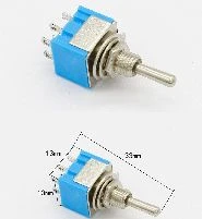 Stikalo 3 pozicije 6 nogic ON-OFF-ON, switch