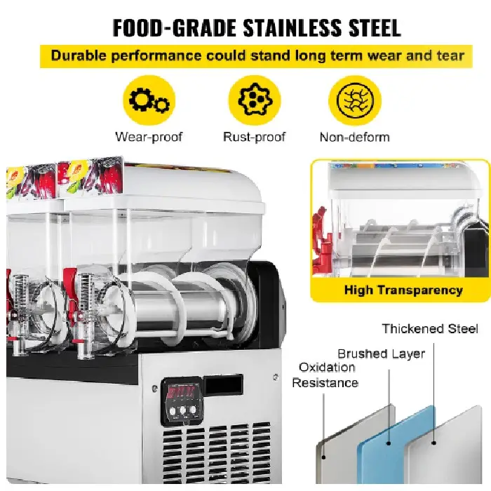 Stroj za slushy/granito 3x 15L rezervoarji 220V 1800W, vevor,slushy machine,stroj za slushy, ugodno, prihranek, ceneje, lokalno, Ljubljana, granita stroj, zamrznjene pijače, restavracije, kavarne, bari