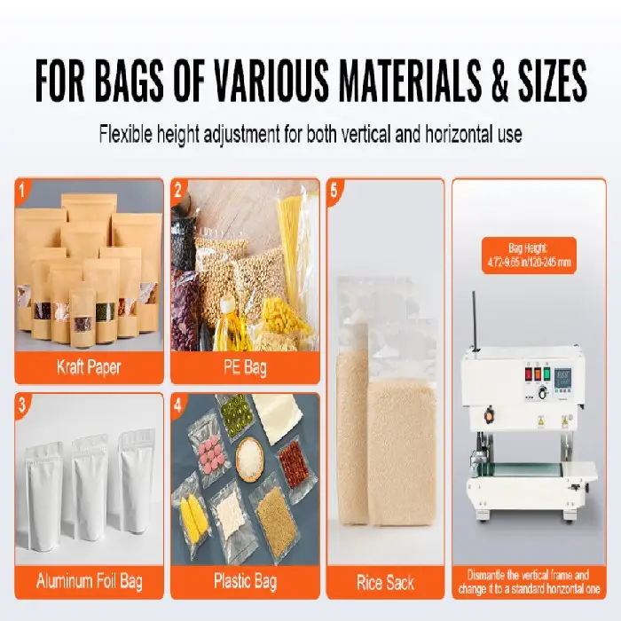 Stroj za zapiranje vrečk s tekočim trakom 600W, ceneje, ugodno, prihranek, lokalno, Ljubljana, stroj za zapiranje vrečk, tekoči trak, varjenje folije, PVC, PP, HDPE.