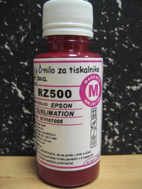 Sublimacijsko črnilo za Epson tiskalnike RZ500 Magenta 100ml, rz500m,sublimacija,sublimacijsko črnilo,RZ500