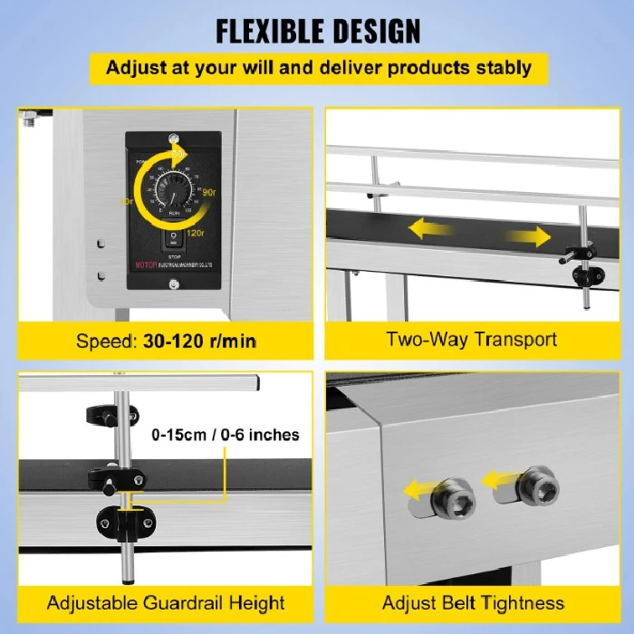 Tekoči trak PVC širina 200mm dvojna ograja 150cm dolžina, ss304,tekoči,trak,conveyor,konvejor,belt,pakiranje,industrija,labfill