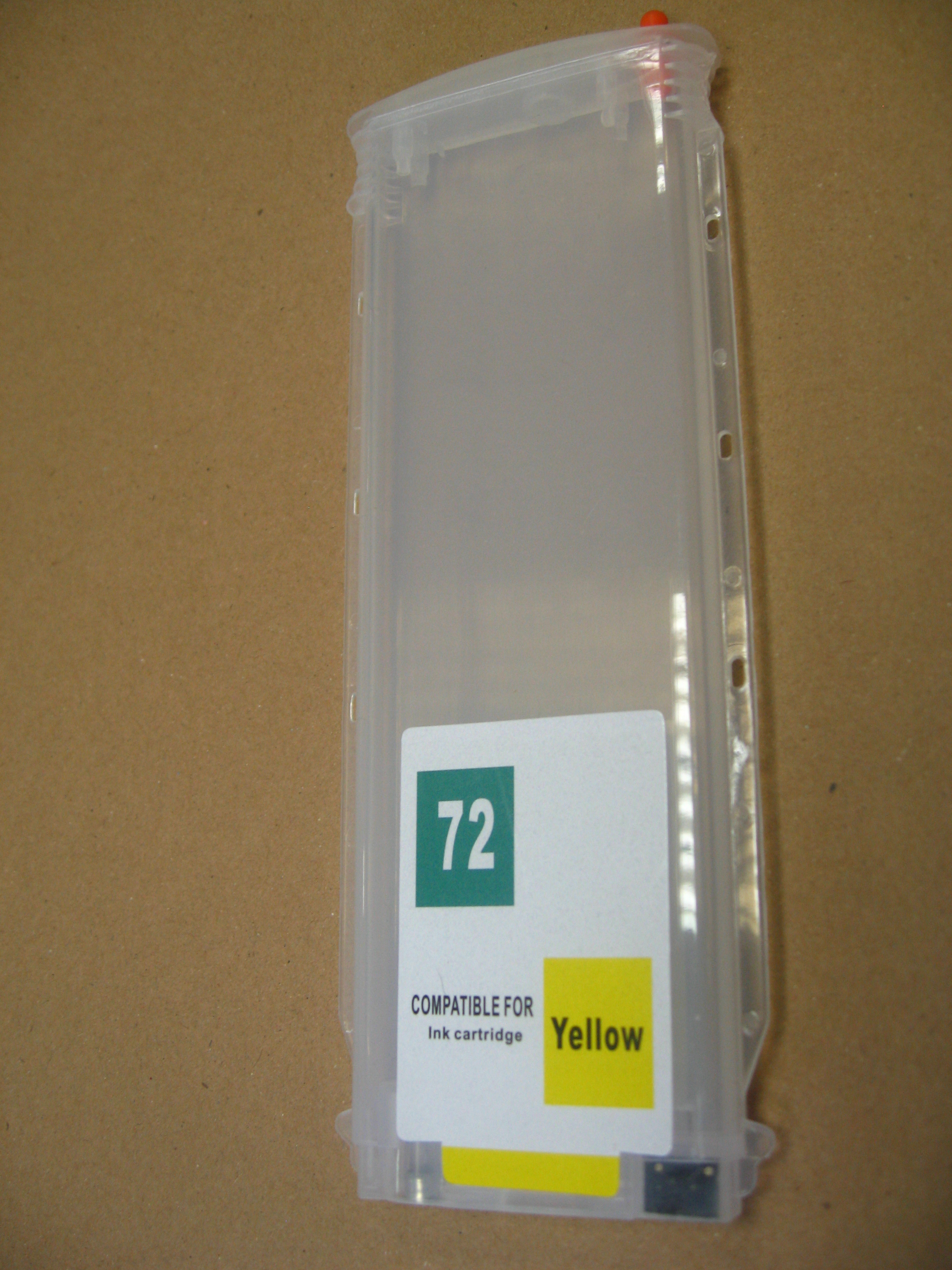 Ewige Patrone für HP 72 Designjet T610/T620/T770/T790/T1100/T1120/T1200/T1300/T2300 Gelb (C9372A), C9400A,C9373A,hp 72,hp72