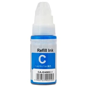 Kompatibilno črnilo v steklenički za Canon GI-490C, cian, 70 ml, CA-GI490C-1, GI-490C, cian