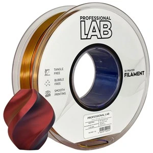 Filament PLA Silk Professional Lab, tribarvni: rdeč / rumen / moder, 1,75 mm, 1 kg, FG-P107-E1, 186 C, 109 C, 300 C, tribarvni: rdeč / rumen / moder