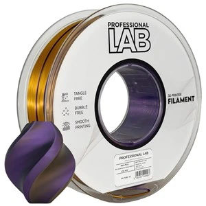 Filament PLA Silk Professional Lab, tribarvni: črn / zlat / vijoličen, 1,75 mm, 1 kg, FG-P108-E1, Black 6 C, 116 C, 2592 C, tribarvni: črn / zlat / vijoličen