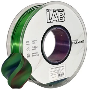 Filament PLA Silk Professional Lab, tribarvni: rdeč / moder / zelen, 1,75 mm, 1 kg, FG-P116-E1, 186 C, 300 C, 354 C, tribarvni: rdeč / moder / zelen