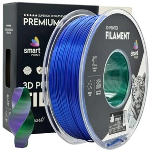 Filament PLA Silk Smart Print, tribarvni: moder / zelen / vijoličen, 1,75 mm, 1 kg, FG-S104-E1, 300 C, 354 C, 2592 C, tribarvni: moder / zelen / vijoličen