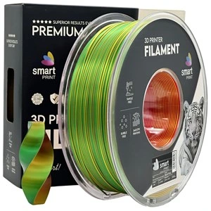 Filament PLA Silk Smart Print, tribarvni: rdeč / rumen / zelen, 1,75 mm, 1 kg, FG-S105-E1, 186 C, 109 C, 354 C, tribarvni: rdeč / rumen / zelen