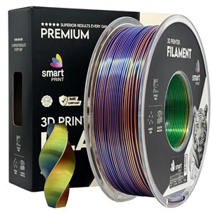 Filament PLA Silk Smart Print, tribarvni: oranžen / moder / zelen, 1,75 mm, 1 kg, FG-S106-E1, 1575 C, 300 C, 354 C, tribarvni: oranžen / moder / zelen