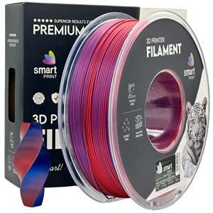 Filament PLA Silk Smart Print, dvobarvni: rdeč / moder, 1,75 mm, 1 kg, FG-S97-E1, 186 C, 300 C, dvobarvni: rdeč / moder